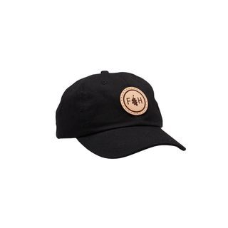 Leather Patch Dad Cap - Black