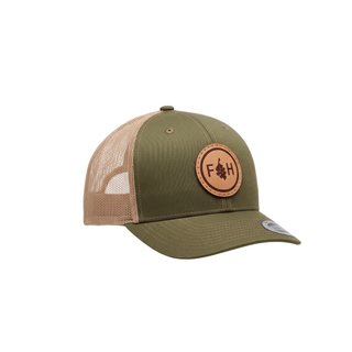 Leather Patch Trucker Hat - Charcoal
