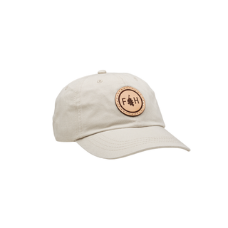 Leather Patch Dad Cap - Stone
