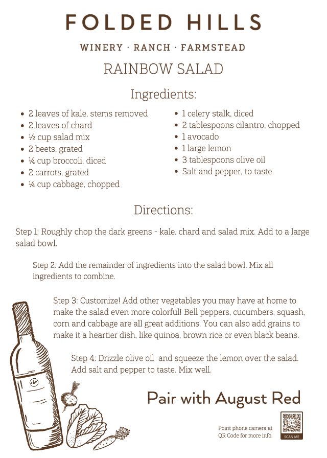 Folded Hills Recipes & Wine Pairings - Rainbow Salad