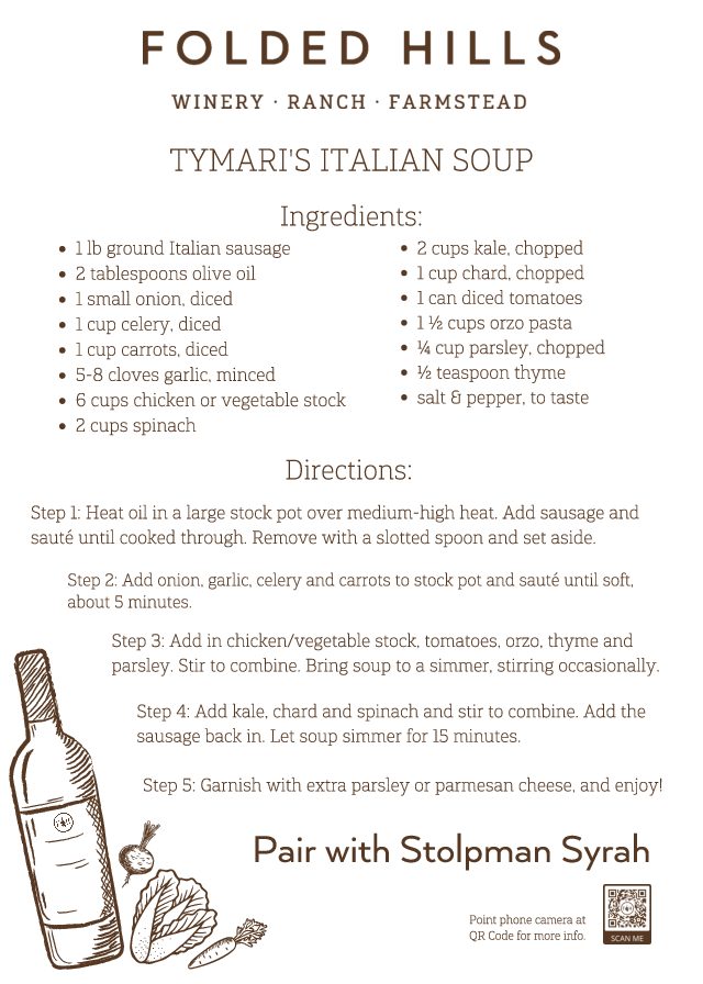 Folded Hills Soups & Slaws Recipes & Wine Pairings - Italian Soup
