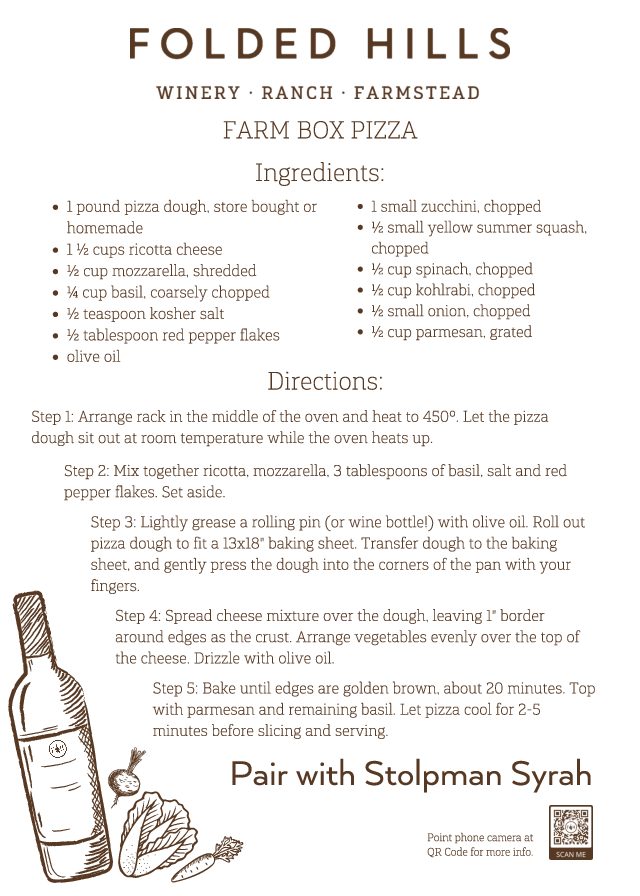 Folded Hills Main Dishes Recipes & Wine Pairings - Farm Box Pizza