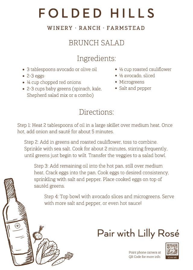 Folded Hills Recipes & Wine Pairings - Brunch Salad