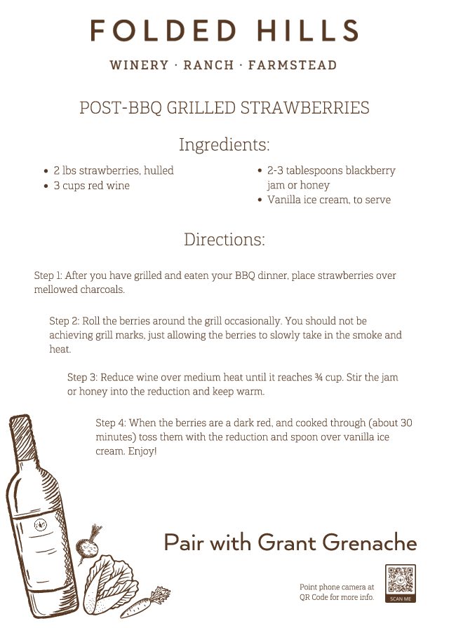 Folded Hills Recipes & Wine Pairings - Post-BBQ Grilled Strawberries